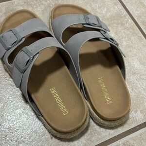 cushionaire two strap sandals